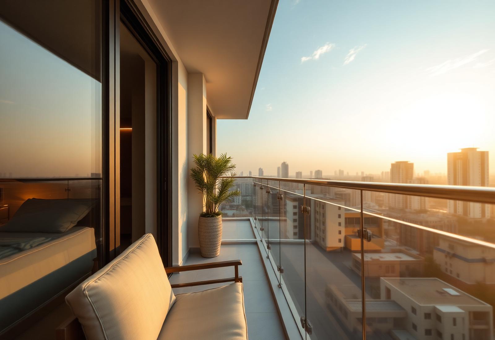 Invisible grill balcony with skyline view, Chennai